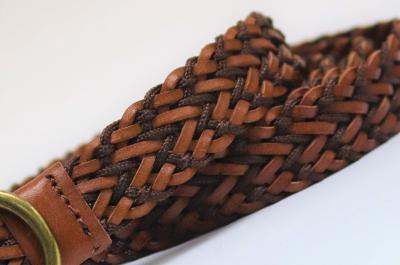 Плетеный кожаный ремень ручной работы