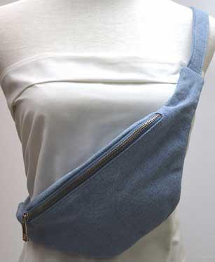 поясная сумка из вареной джинсовой ткани